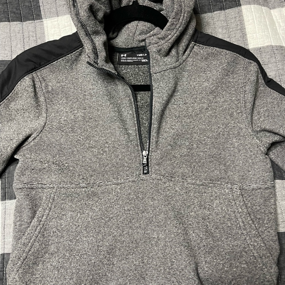 Under Armour Gray and Black Half-Zip Hoodie